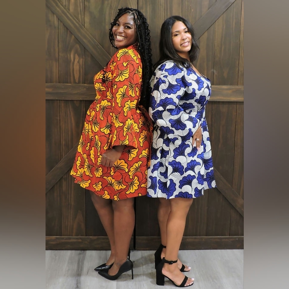Vibrant Floral African Print Kimono Set